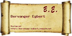 Bervanger Egbert névjegykártya